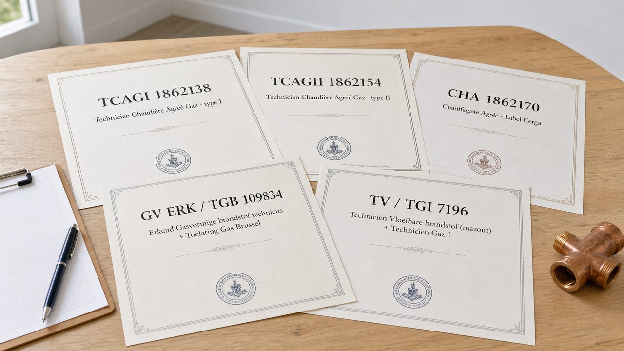 Nima Defaee, technicien certifié gaz chauffagiste plombier en Belgique · agréé Bruxelles, Flandre, Wallonie
