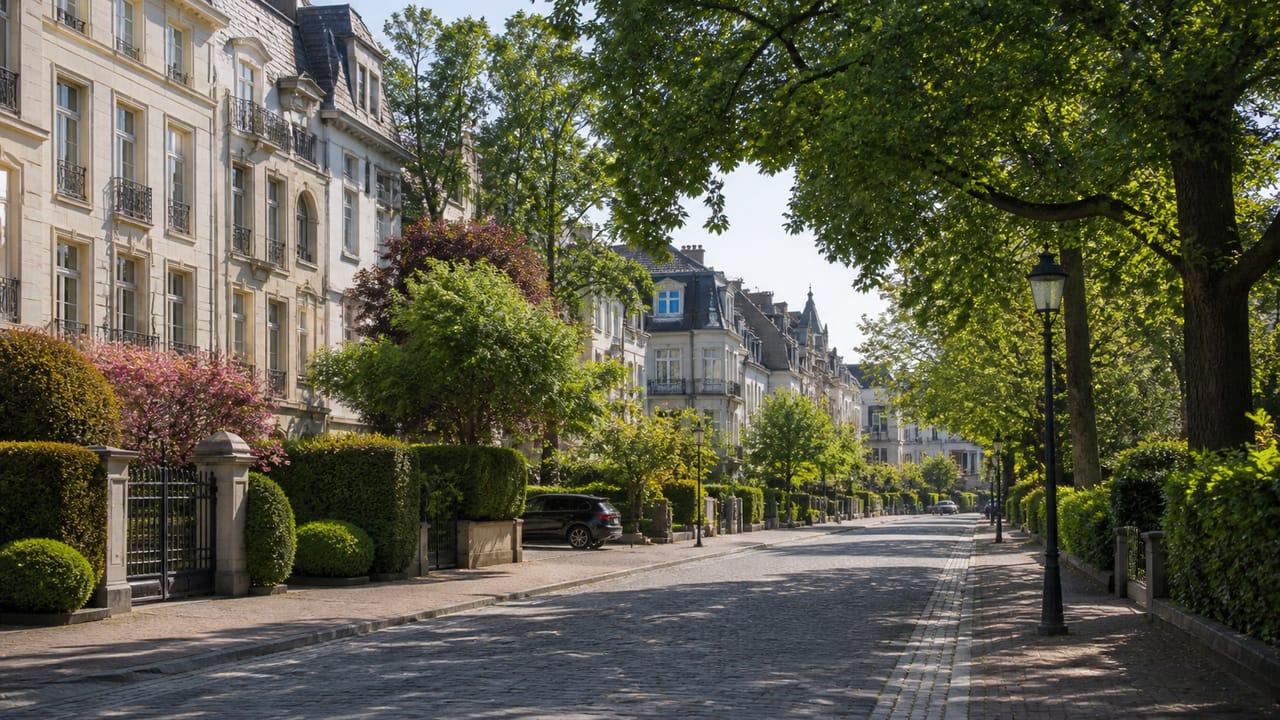 Vue caractéristique de Etterbeek (1040) à Bruxelles · appartements bourgeois 1900-1930 (maelbeek · zone d'intervention plombier-chauffagiste Atmos Technics