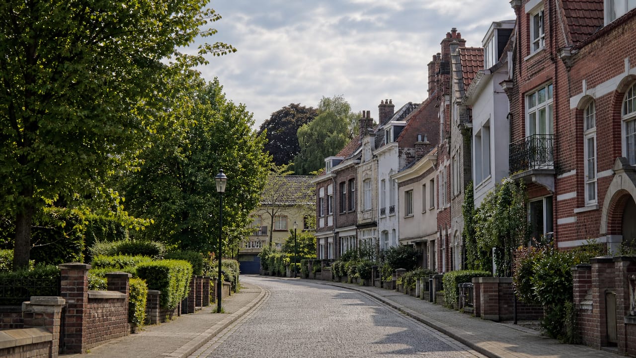 Vue caractéristique de Ganshoren (1083) à Bruxelles · appartements et maisons familiales résidentielles · zone d'intervention plombier-chauffagiste Atmos Technics