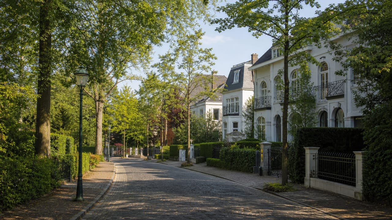 Vue caractéristique de Woluwe-Saint-Pierre (1150) à Bruxelles · villas et maisons résidentielles · zone d'intervention plombier-chauffagiste Atmos Technics